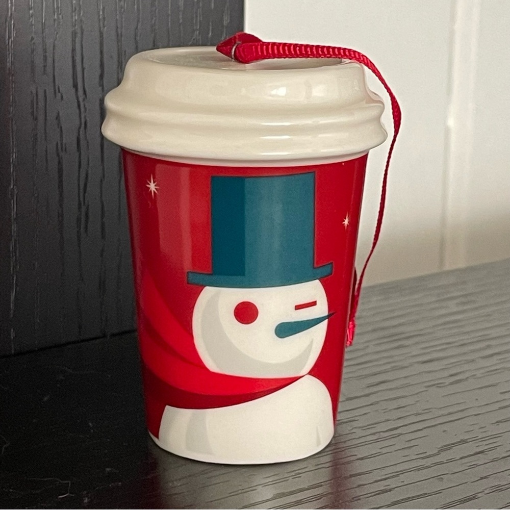 $8 SALE Starbucks Holiday 2012 Red Drink Cup Snowman Ornament VTG Christmas